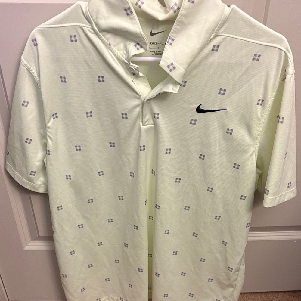 Nike Men's Light Cream Polo with Pattern